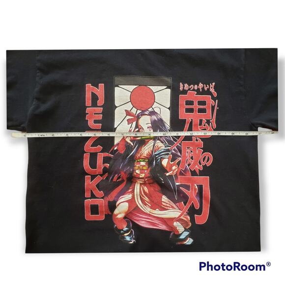 Anime Print Black Short Sleeved Shirt - Size Small - Picture 4 of 5
